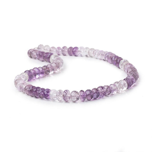 6mm Shaded Amethyst & Pink Amethyst Faceted Rondelles 14 inch 68 Beads