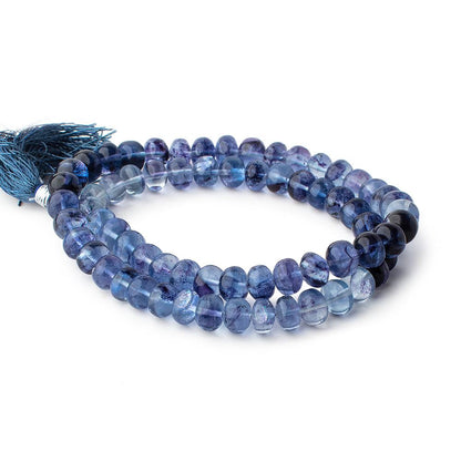 7.5-8.5mm Shaded Blue Fluorite Plain Rondelles 16 inch 60 Beads