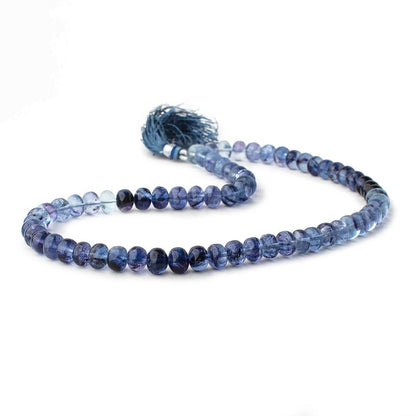 7.5-8.5mm Shaded Blue Fluorite Plain Rondelles 16 inch 60 Beads