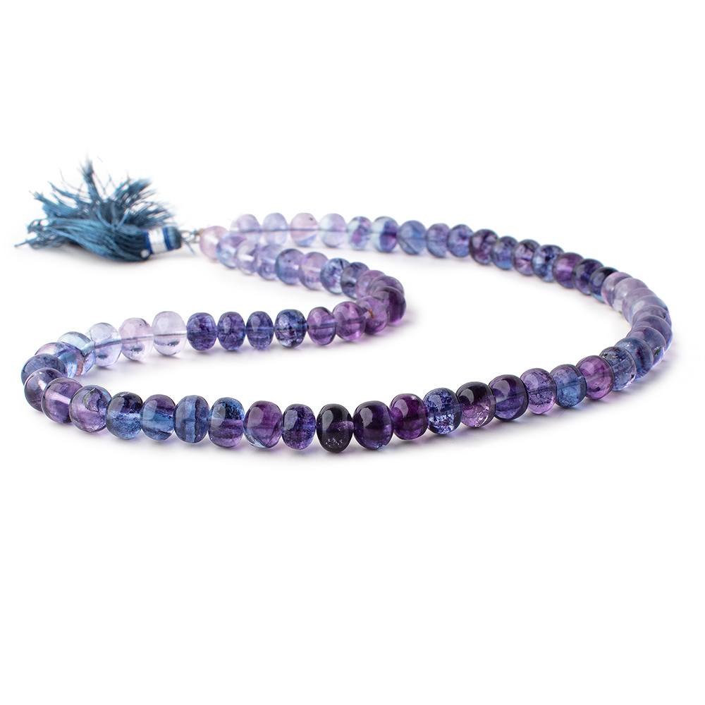8-9mm Shaded Purple & Blue Fluorite Plain Rondelles 16 inch 60 Beads