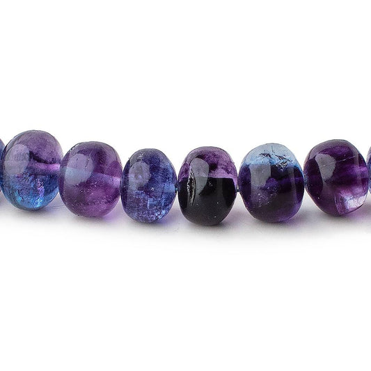8-9mm Shaded Purple & Blue Fluorite Plain Rondelles 16 inch 60 Beads