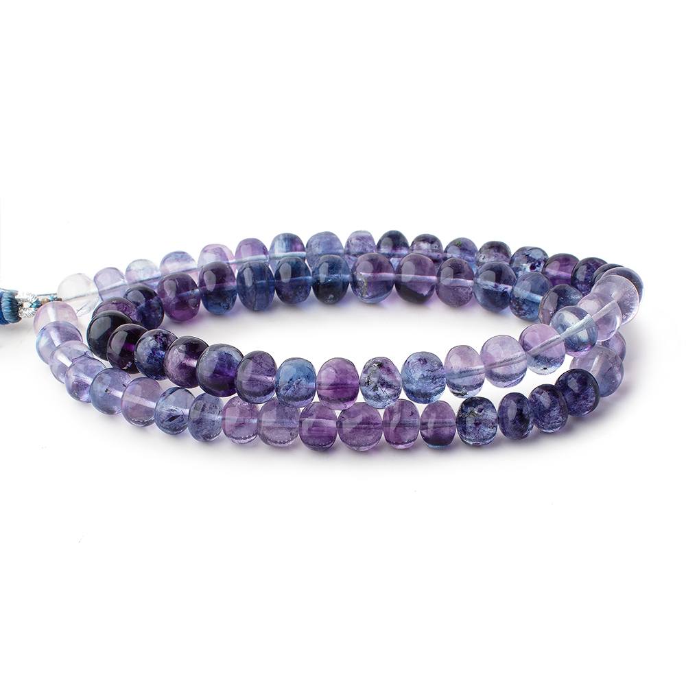 8-9mm Shaded Purple & Blue Fluorite Plain Rondelles 16 inch 60 Beads