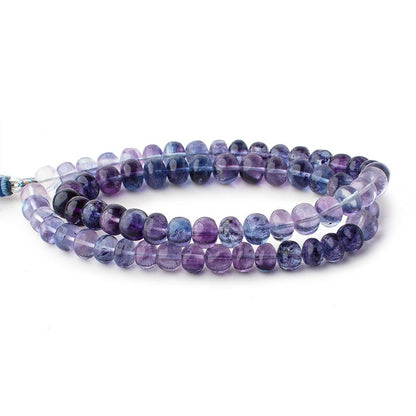 8-9mm Shaded Purple & Blue Fluorite Plain Rondelles 16 inch 60 Beads