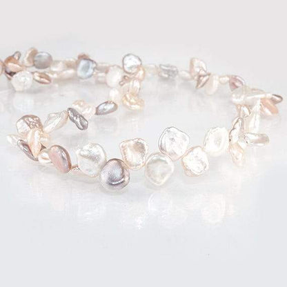 7-8mm Tri-Color Top Drilled Keshi Freshwater Pearls 16 inch 72 pieces