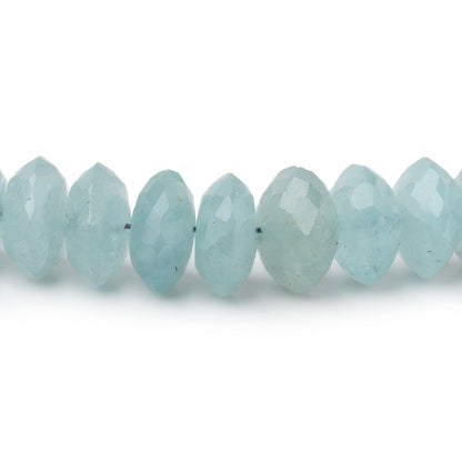 7-9.5mm Aquamarine German Faceted Rondelles 16 inch 93 Beads
