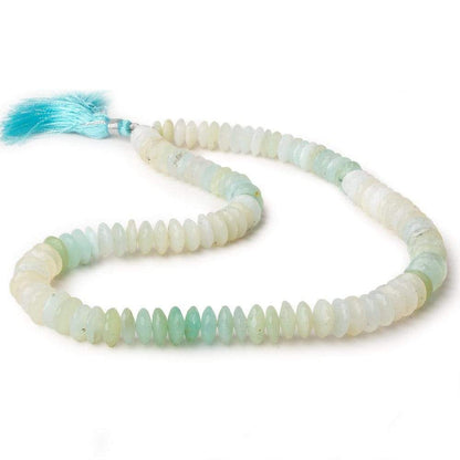 7-9.5mm Blue Peruvian Opal German Faceted Rondelles 16 inch 108 pieces