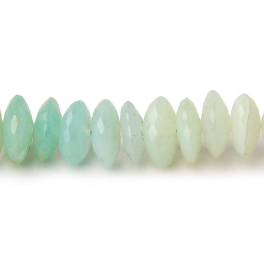 7-9.5mm Blue Peruvian Opal German Faceted Rondelles 16 inch 108 pieces