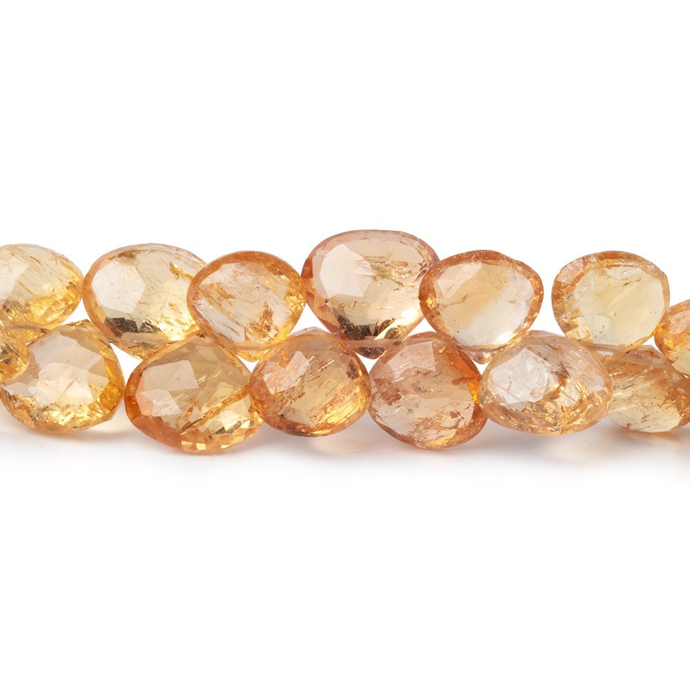 7-9.5mm Imperial Topaz Faceted Heart Beads 8 inch 49 pieces