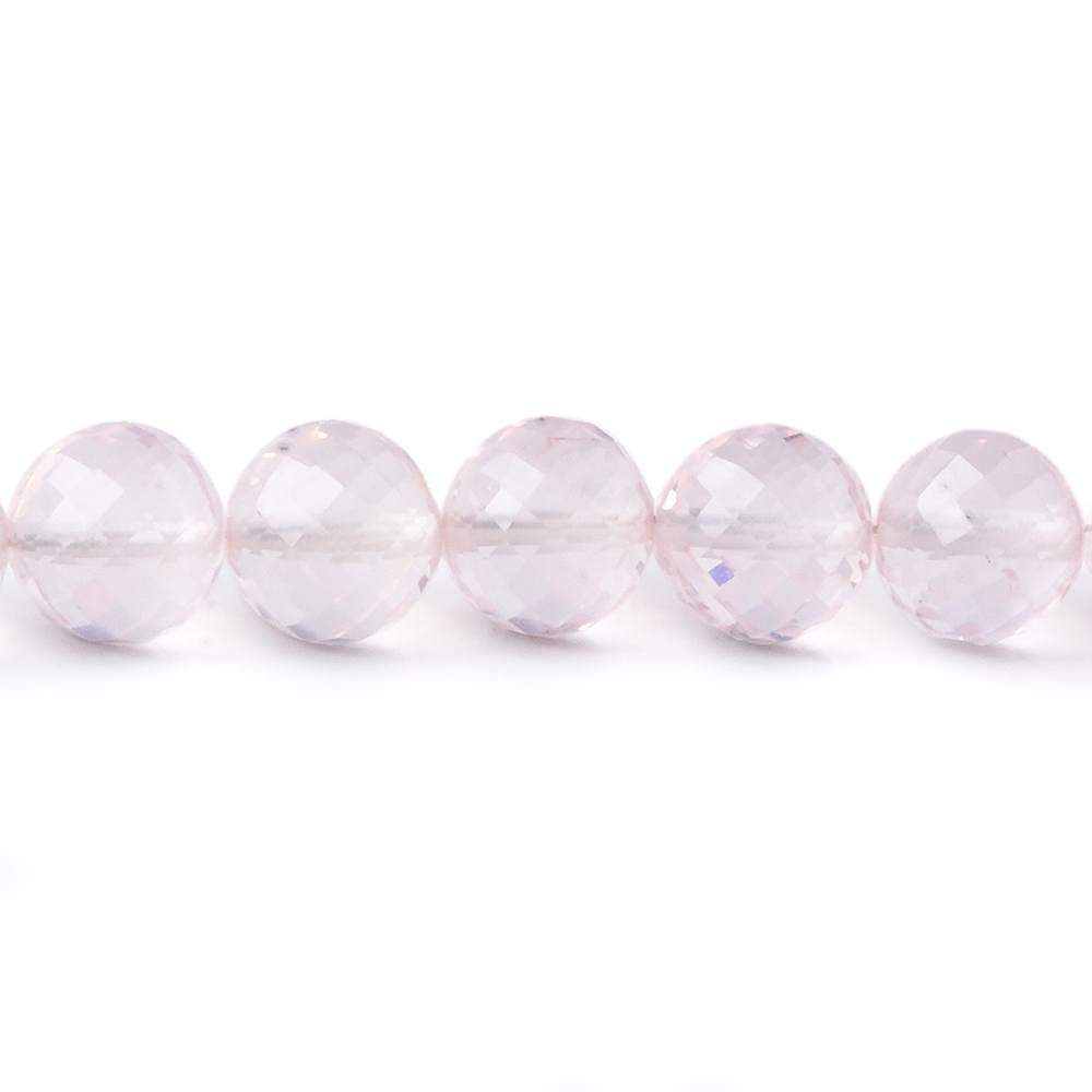 7-9.5mm Rose Quartz faceted round beads 16 inch 50 pieces AAA