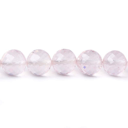 7-9.5mm Rose Quartz faceted round beads 16 inch 50 pieces AAA