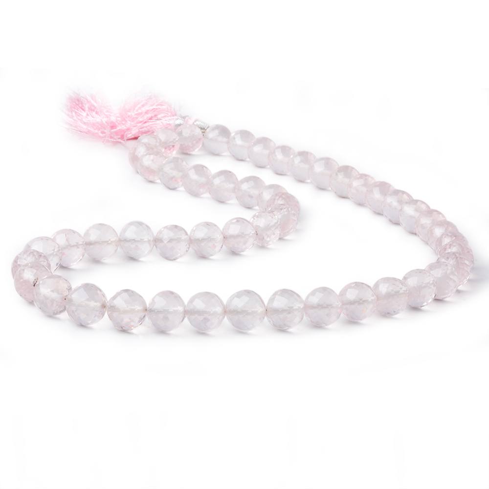7-9.5mm Rose Quartz faceted round beads 16 inch 50 pieces AAA