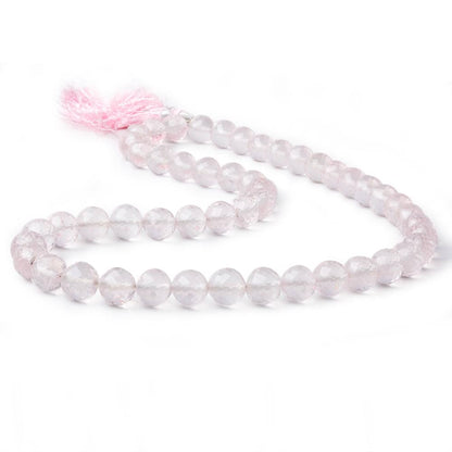 7-9.5mm Rose Quartz faceted round beads 16 inch 50 pieces AAA