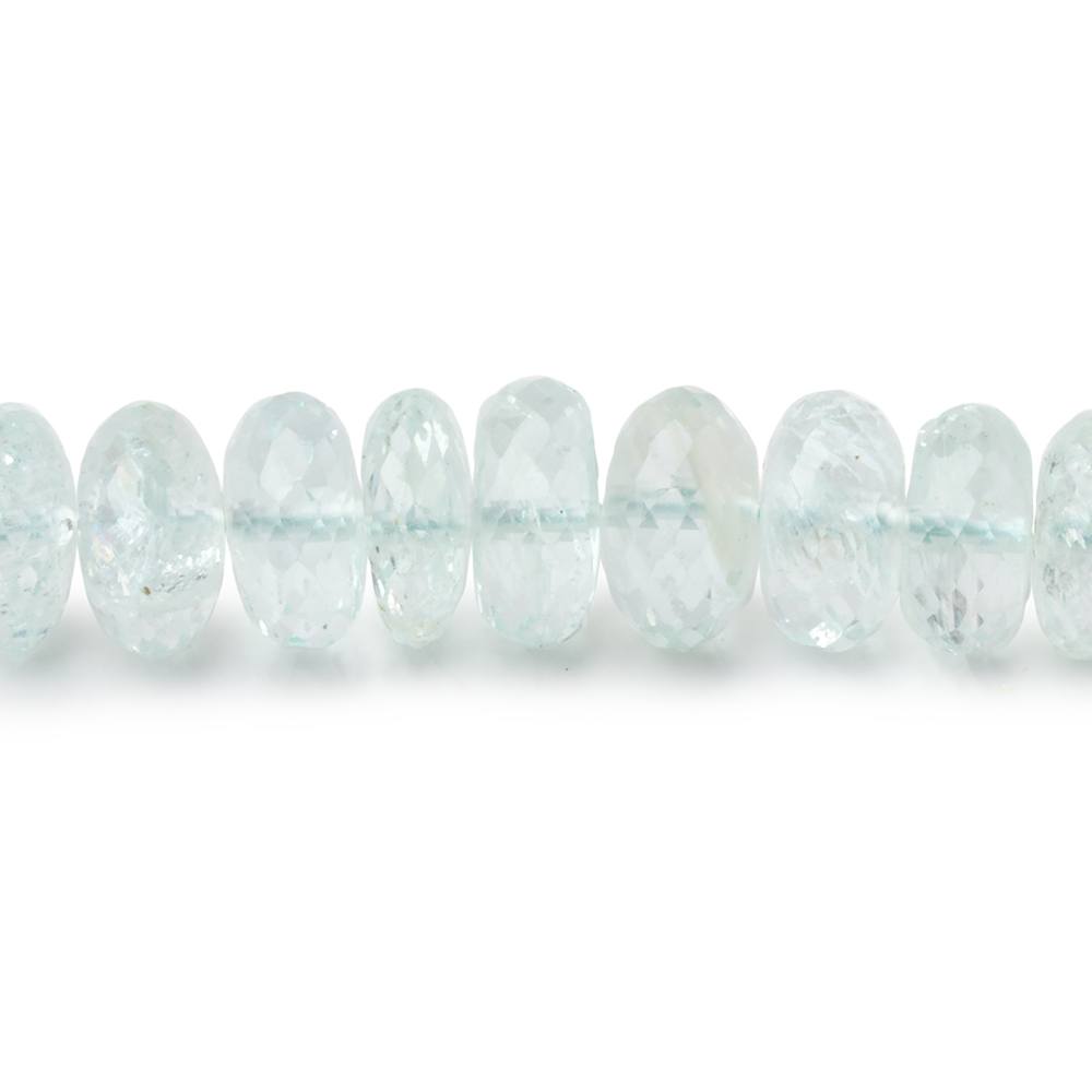 7-9mm Aquamarine Faceted Rondelle Beads 17 inches 105 pieces