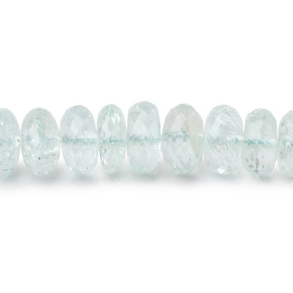 7-9mm Aquamarine Faceted Rondelle Beads 17 inches 105 pieces