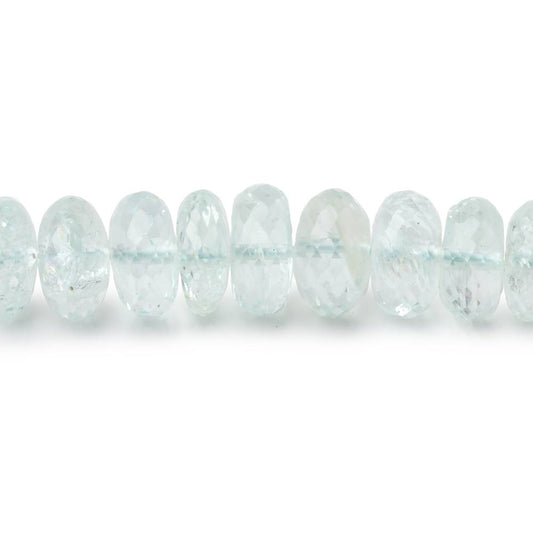 7-9mm Aquamarine Faceted Rondelle Beads 17 inches 105 pieces