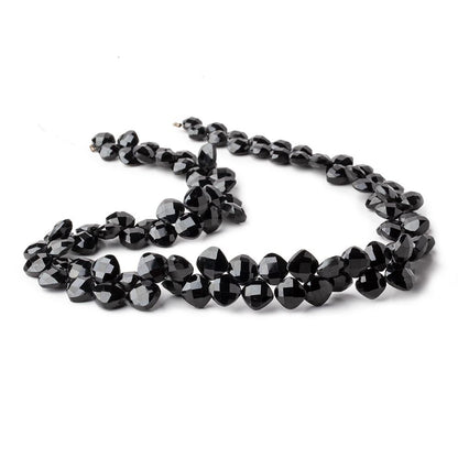7-9mm Black Spinel Faceted Pillow Beads 16 inch 100 pieces AA