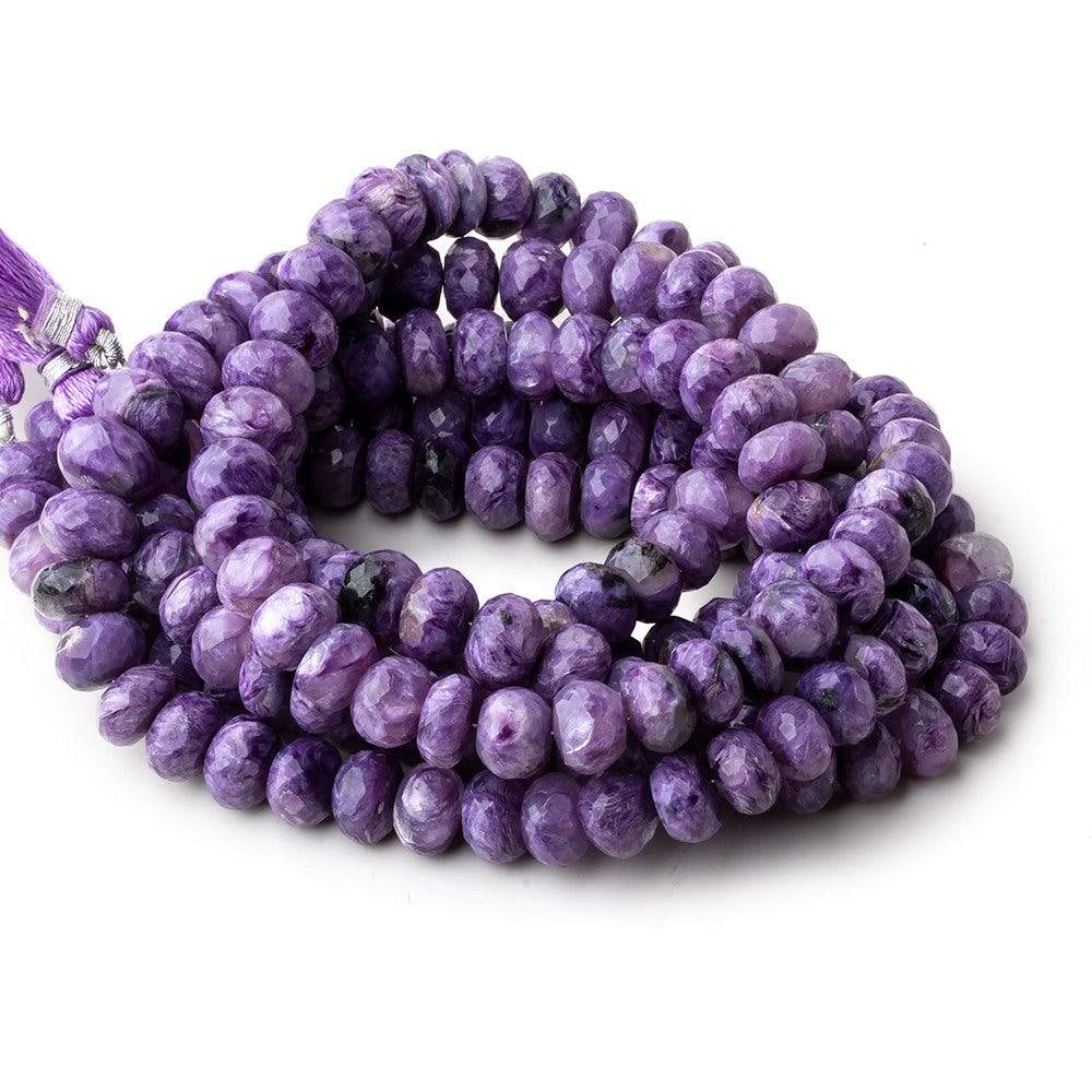 7-9mm Charoite Faceted Rondelle Beads 16 inch 68 pieces A