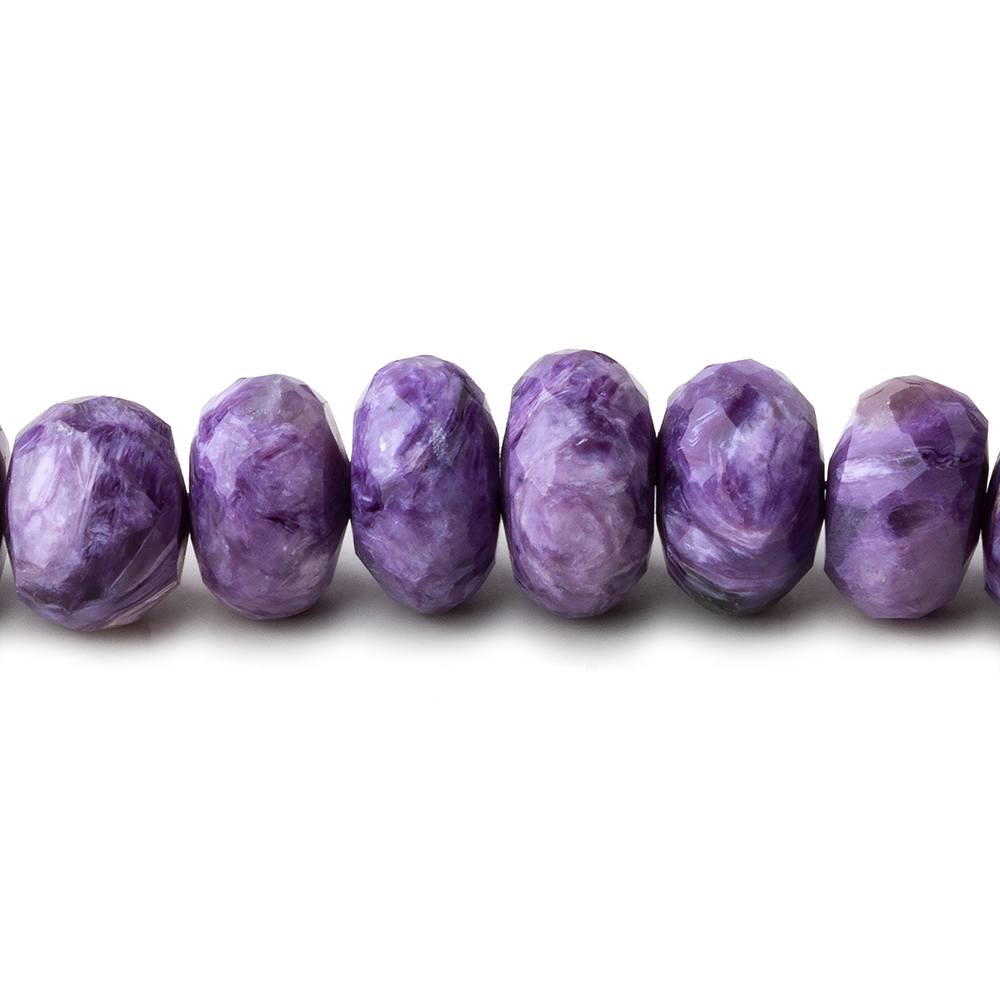 7-9mm Charoite Faceted Rondelle Beads 16 inch 68 pieces A