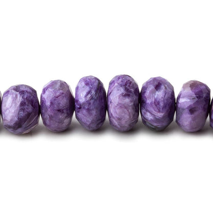7-9mm Charoite Faceted Rondelle Beads 16 inch 68 pieces A