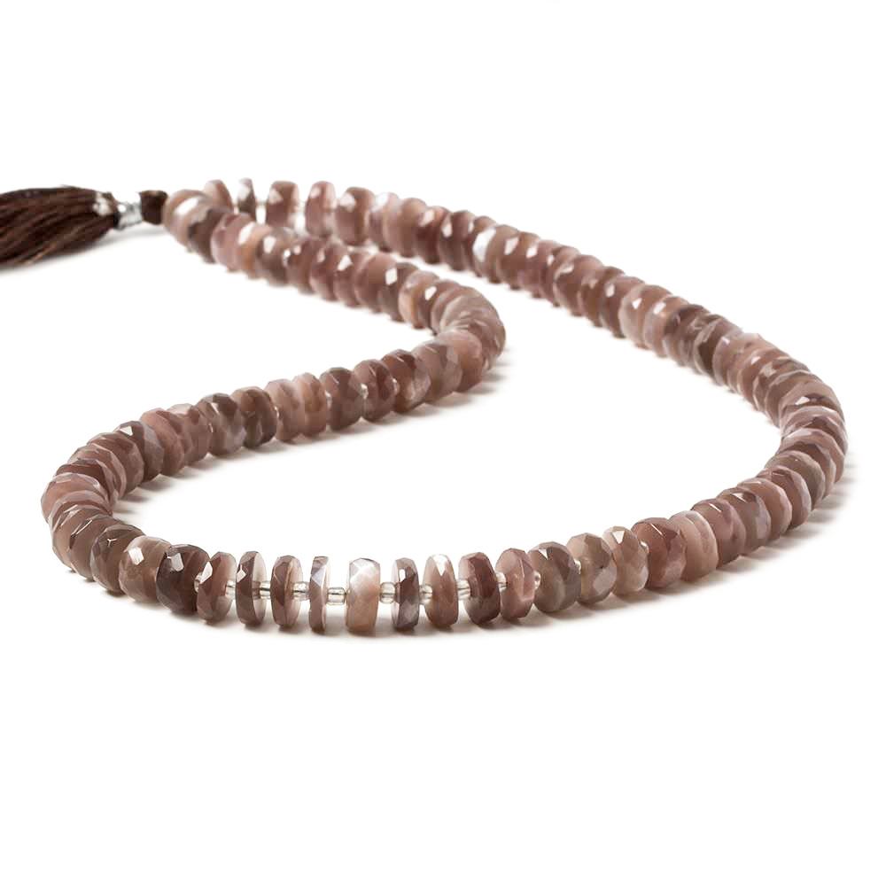 7-9mm Chocolate Moonstone faceted heshi beads 16 inch 99 pieces
