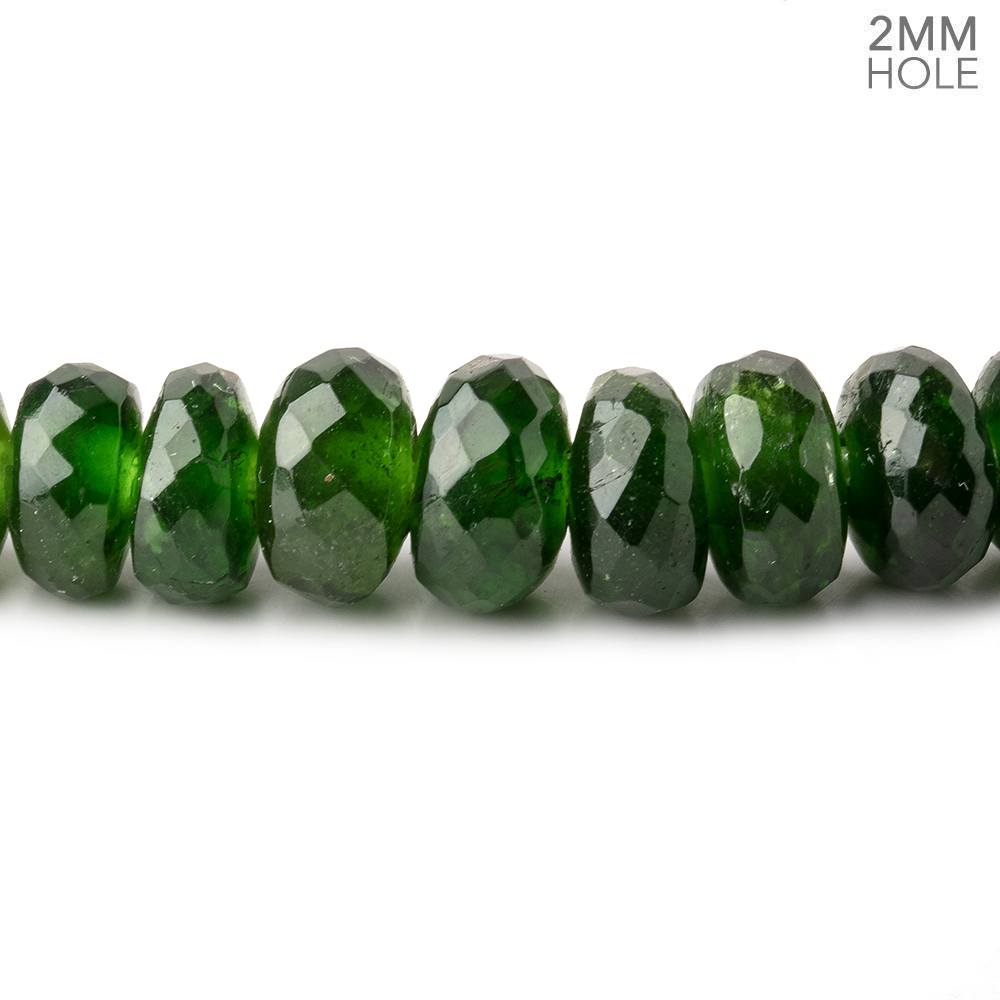7-9mm Chrome Diopside 2mm Large Hole Faceted Rondelles 8 inch 45 Beads AAA