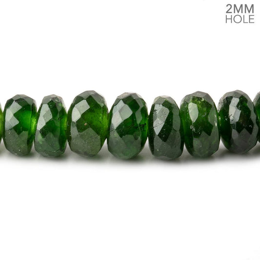 7-9mm Chrome Diopside 2mm Large Hole Faceted Rondelles 8 inch 45 Beads AAA