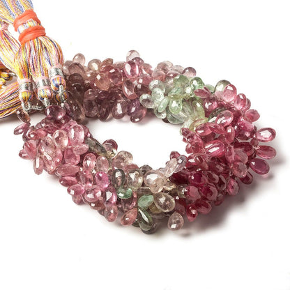 7-9mm Fancy Sapphire and Ruby Beads Pear Briolette 9 inch 83 pieces