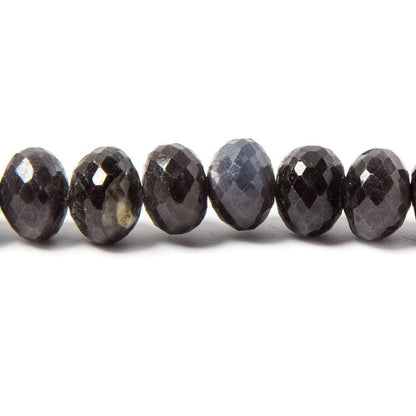 7-9mm Greyish Blue Sapphire faceted rondelle Beads 16 inch 73 pieces