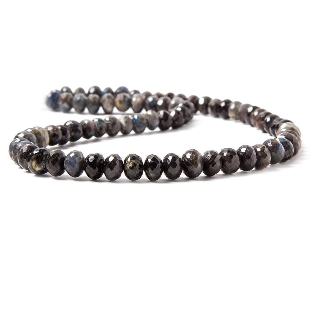 7-9mm Greyish Blue Sapphire faceted rondelle Beads 16 inch 73 pieces