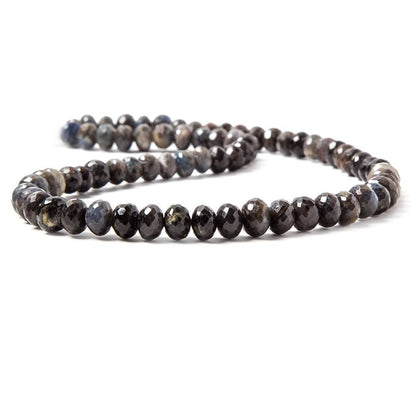 7-9mm Greyish Blue Sapphire faceted rondelle Beads 16 inch 73 pieces