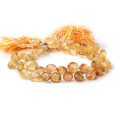 7-9mm Imperial Topaz Faceted Heart Beads 8 inch 52 pieces