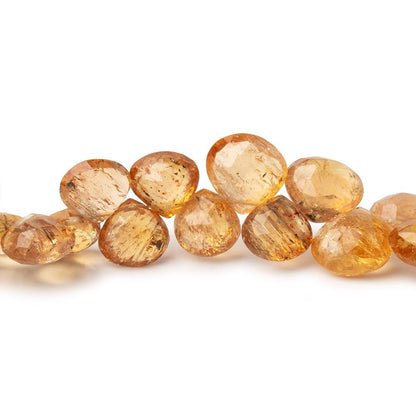 7-9mm Imperial Topaz Faceted Heart Beads 8 inch 52 pieces