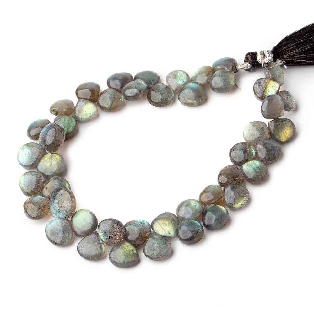 7-9mm Labradorite Plain Heart Beads 7 inch 40 pieces