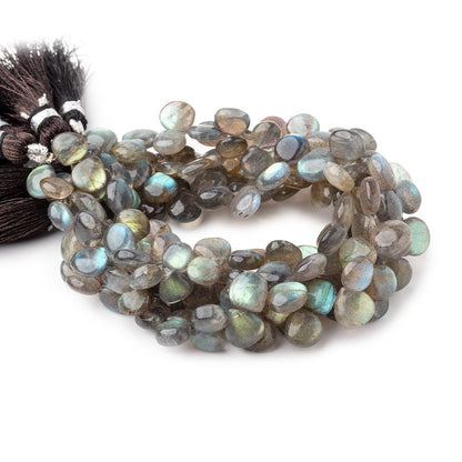 7-9mm Labradorite Plain Heart Beads 7 inch 40 pieces
