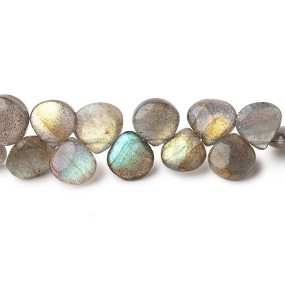 7-9mm Labradorite Plain Heart Beads 7 inch 40 pieces