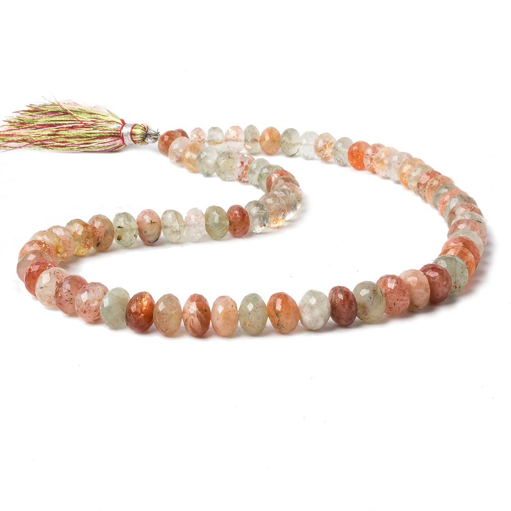 7-9mm Multi Gemstone faceted rondelle beads 16 inch 71 pieces
