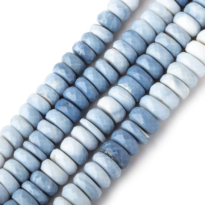 7-9mm Owyhee Denim Blue Opal Faceted Rondelles LOT OF 4 STRANDS