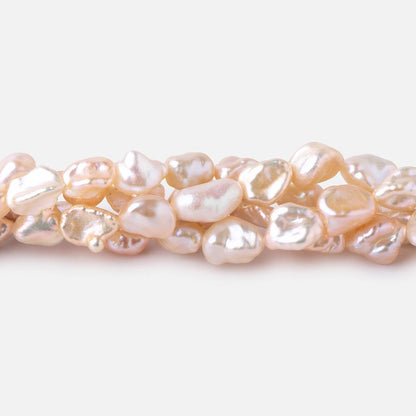 7-9mm Peach Straight Drilled Keshi Freshwater Pearls 16 inch 54 pieces