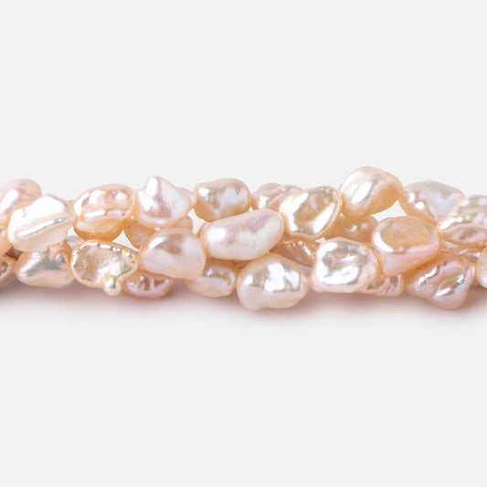 7-9mm Peach Straight Drilled Keshi Freshwater Pearls 16 inch 54 pieces