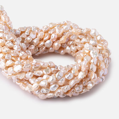 7-9mm Peach Straight Drilled Keshi Freshwater Pearls 16 inch 54 pieces