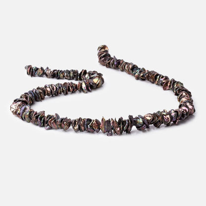 7-9mm Peacock Keshi Center Drilled Freshwater Pearls 15.5 inch 187 beads