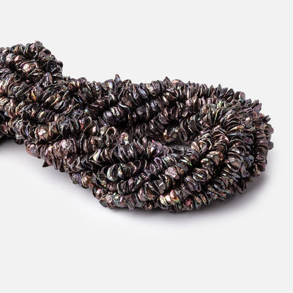 7-9mm Peacock Keshi Center Drilled Freshwater Pearls 15.5 inch 187 beads