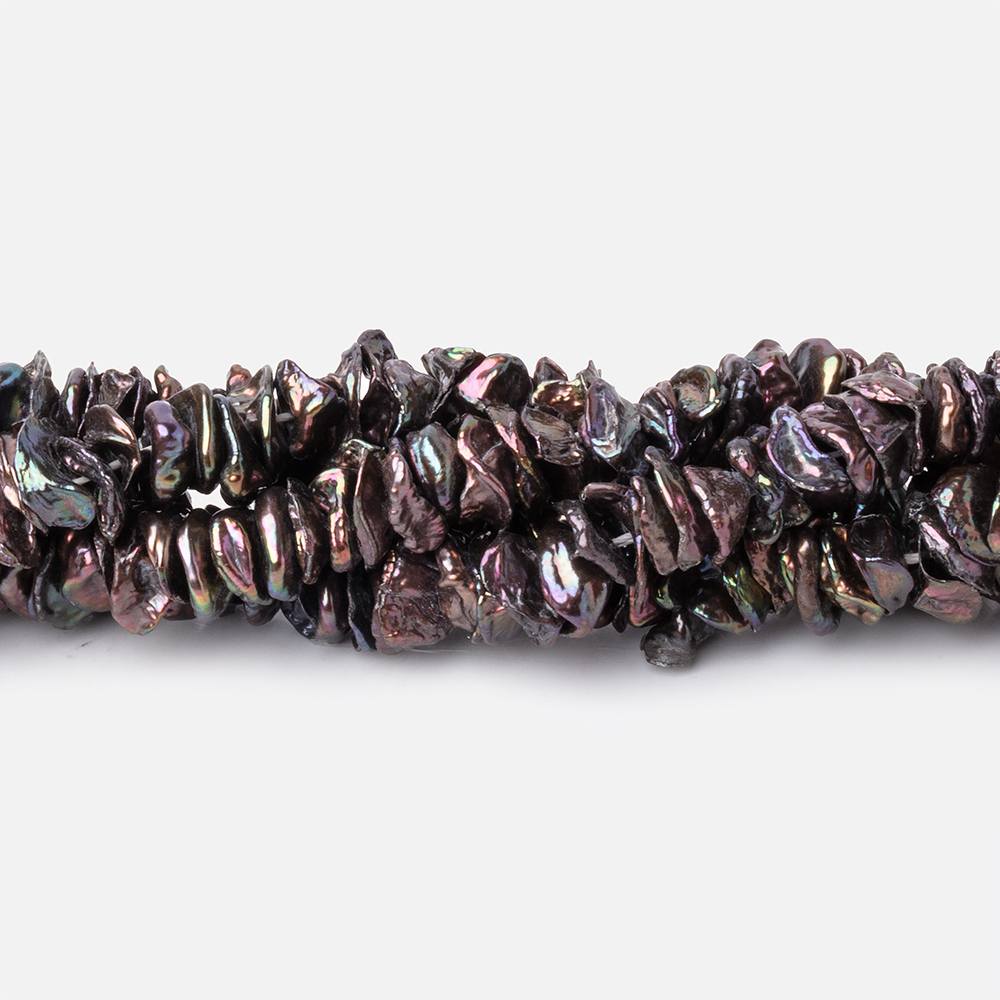 7-9mm Peacock Keshi Center Drilled Freshwater Pearls 15.5 inch 187 beads