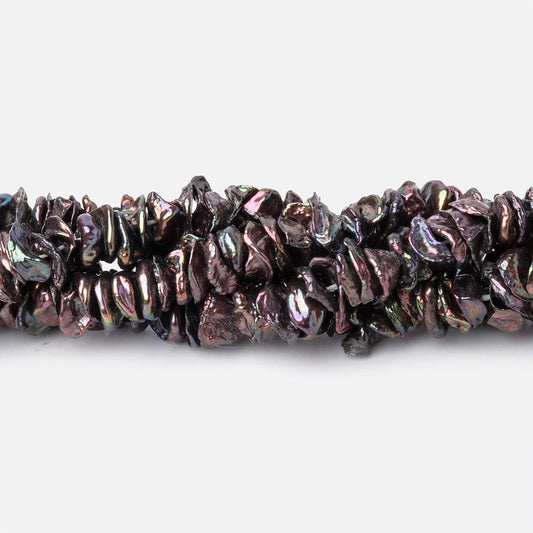 7-9mm Peacock Keshi Center Drilled Freshwater Pearls 15.5 inch 187 beads