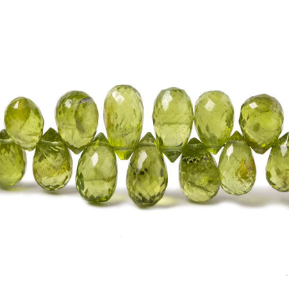 7-9mm Peridot Tear Drop Briolette 8 inch 68 pieces