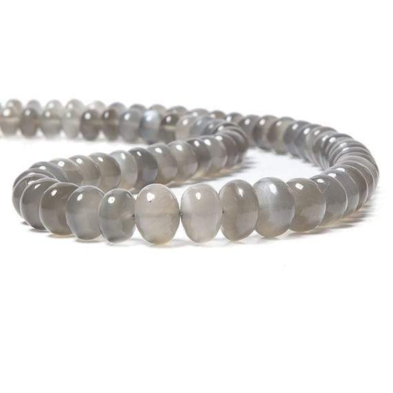 7-9mm Platinum Grey Moonstone Plain Rondelles 78pcs