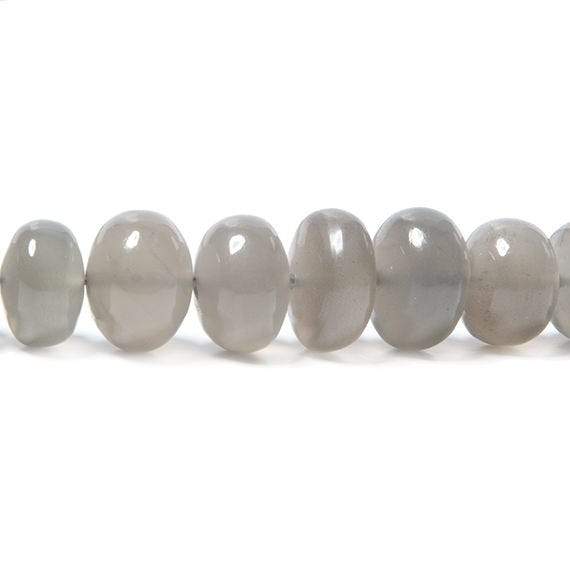 7-9mm Platinum Grey Moonstone Plain Rondelles 78pcs