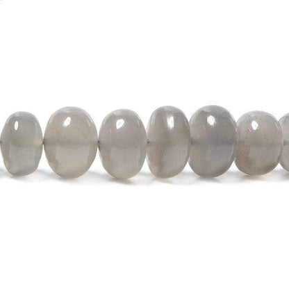 7-9mm Platinum Grey Moonstone Plain Rondelles 78pcs