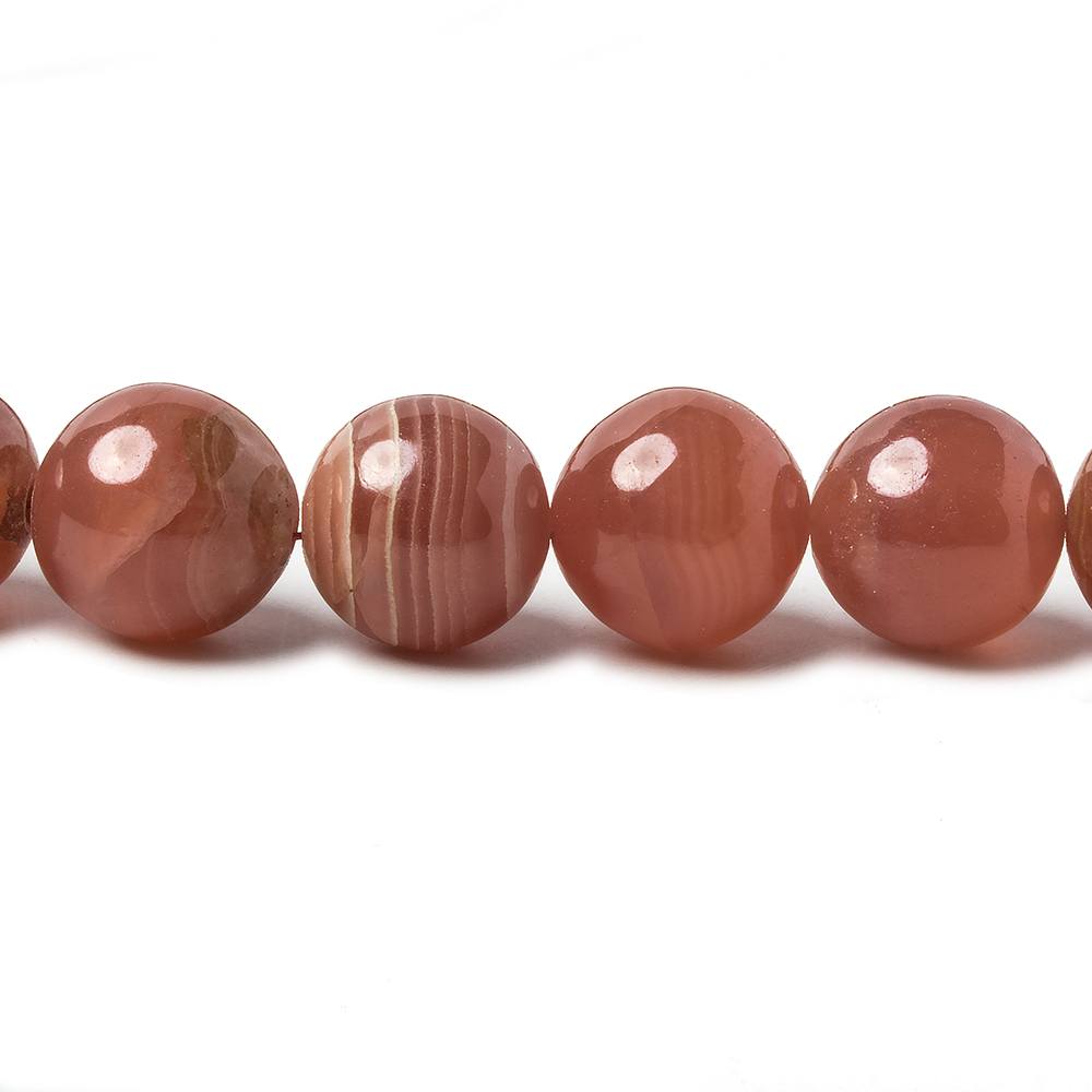 7-9mm Rhodochrosite Plain Round Beads 16 inch 47 pieces AA Grade