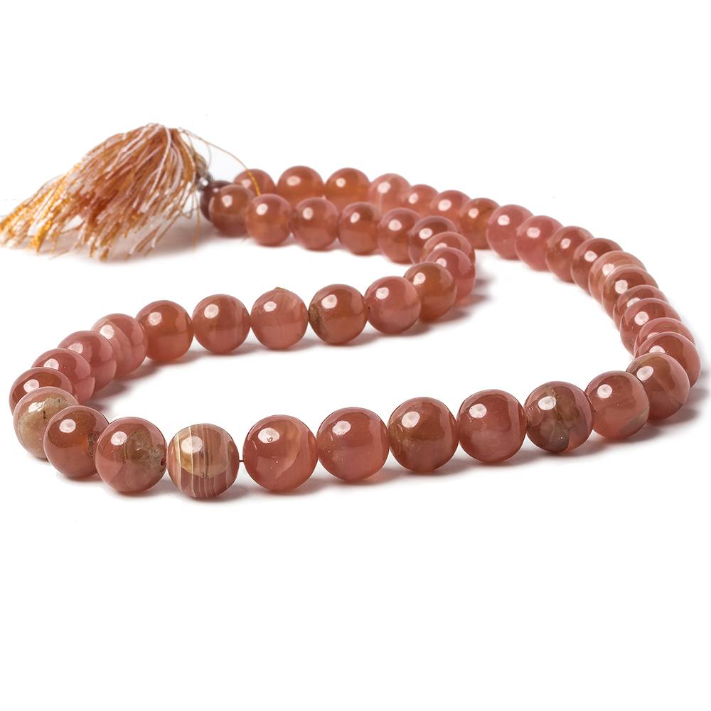 7-9mm Rhodochrosite Plain Round Beads 16 inch 47 pieces AA Grade